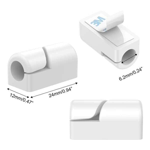 IC Kabelholder Kabelklemmer Kabelhåndtering, 20-pak kabelklemmer Hvid