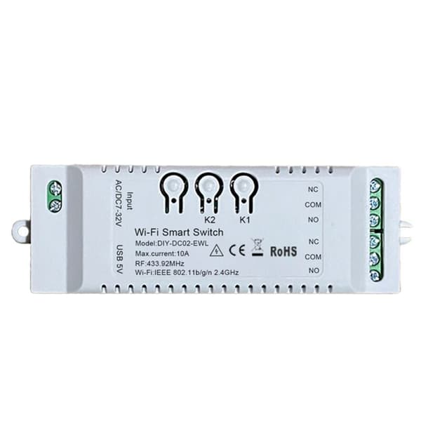 2CH WiFi Smart Switch DIY Timer 7-32V 2.4G + RF433 BT Hjemmeautomationsmodul til Hjem IFTT