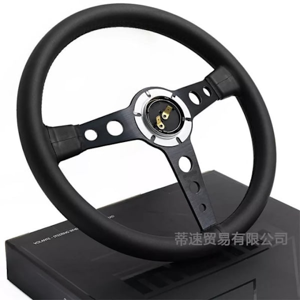 Til MOMO Prototipo P5 Black Edition 350mm Rat Ægte Læder