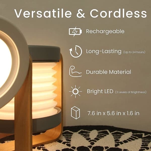 IC USB Genopladelig LED Bordlampe, Touch Senglampe, 360 Belysning