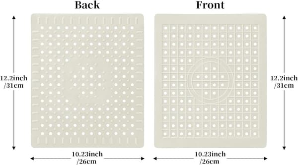 2-pack diskbänksmatta 31x26cm gummiskydd för diskho med dräneringshål, halkfri droppmatta för diskho och diskavrinning, vit