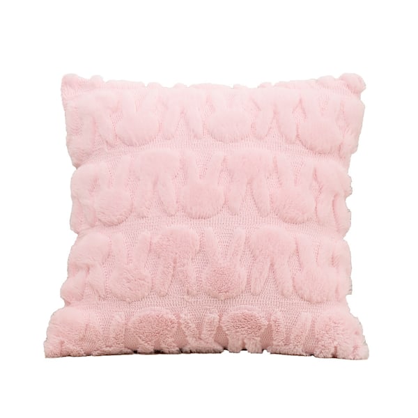 Nordisk Påskehare Putetrekk Plysj Jacquard Stue Sofa Pute Seng Pute Putetrekk Light gray rabbit Pillowcase + pillow core