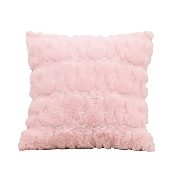 Nordisk Påskhare Kuddfodral Plysch Jacquard Vardagsrum Soffa Kudde Säng Kudde Kuddfodral Light gray rabbit Pillowcase + pillow core