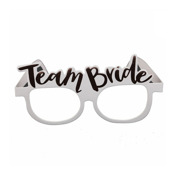 IC Bachelorette Party Pappersglasögon Rose Gold Team Brud Vit Bri C