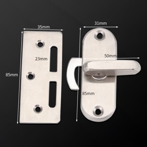 IC Hushålls 304 Skjutdørslås i Rustfrit Stål (Rustfrit Stål 85mm*31mm),