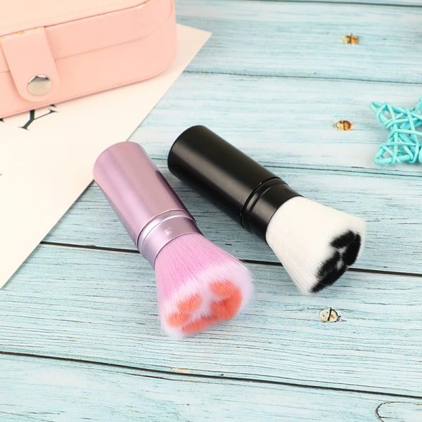 IC 1. infällbar borste Foundation Powder Travel Brush Mjuk borste Lila