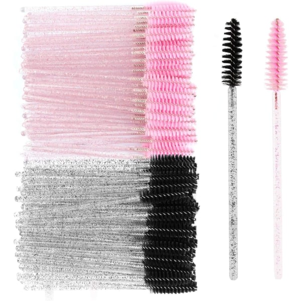 Disponibel Mascara Applikator Brush Cosmetics 100 stycken (två färger)