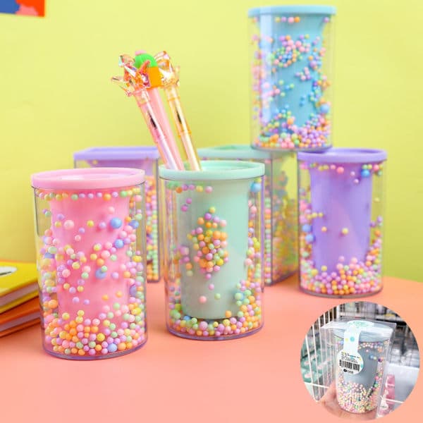 IC Dreamy Lovely Foam Ball Pen Holder e Desk Organizer Papirvarer E