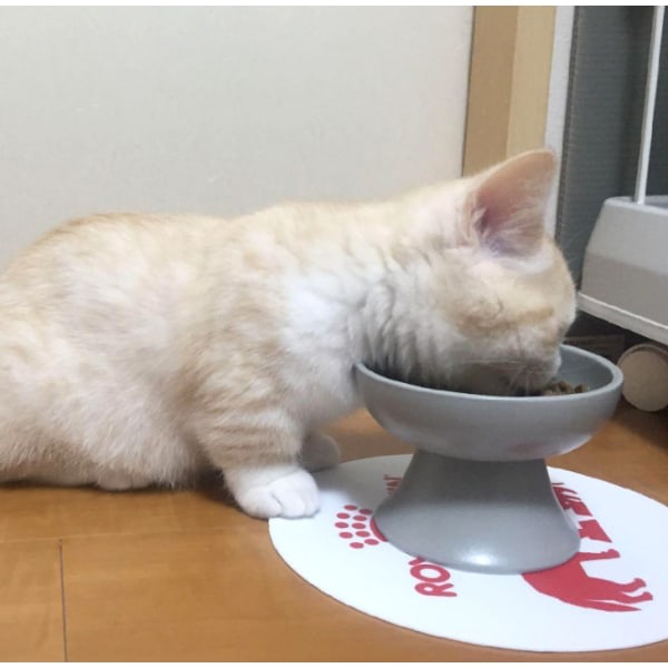IC Keramisk husdjurskål, høyfotad kattskål i japansk stil for å beskytte halsryggen