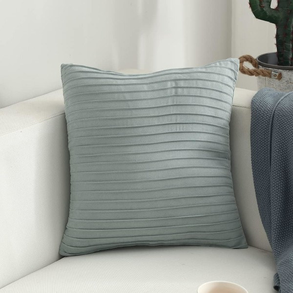 IC Stripe Dekorativt firkantet putevar Ultramyk putevar i kunstskinn (grågrønn, 18\"x18\")