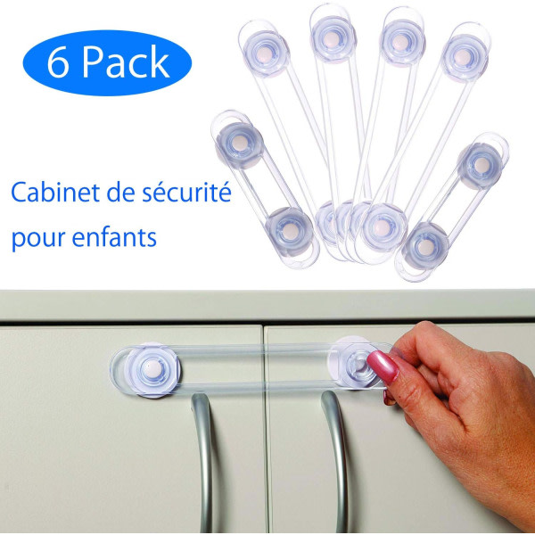 IC Baby (paketti 8), baby säkerhetslås med förbättrad vidhäftning för kökslådor, skåp, kylskåp