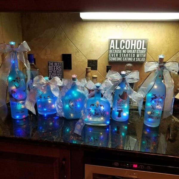 10 LED-vinflaskljus, LED-fairylights, koppartråd med batteri