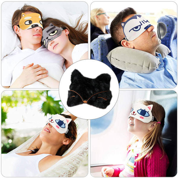 IC Sød sovemaske i plys, sovemaske til rejser, bløde sovemasker i stil 3