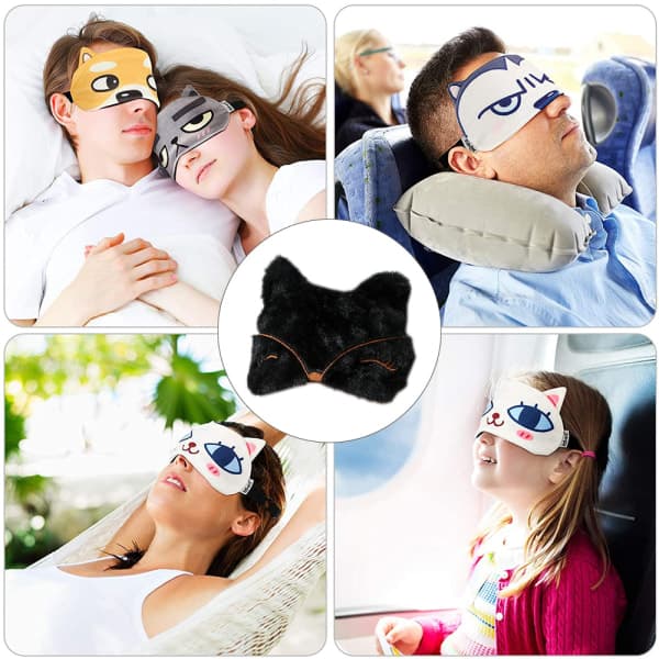 IC Söt Sovmask Plysch Ögonbindel Resa Sovmasker Mjuk stil 3