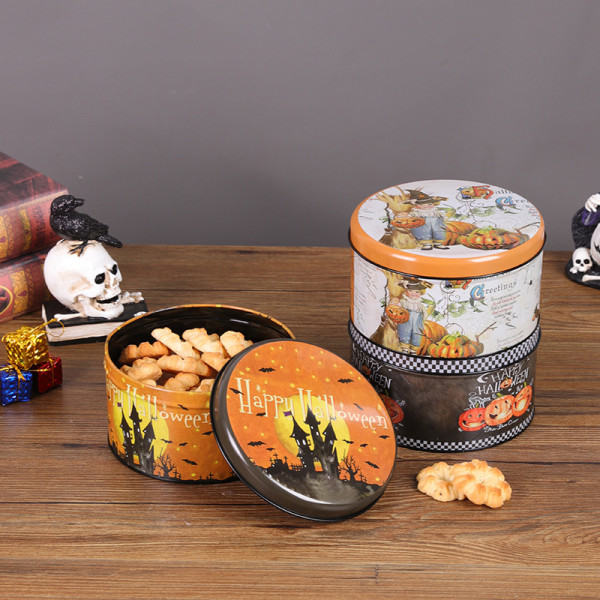 IC Halloween Godisburk Smyckeskrin Behållare Teförpackning Plåtburk