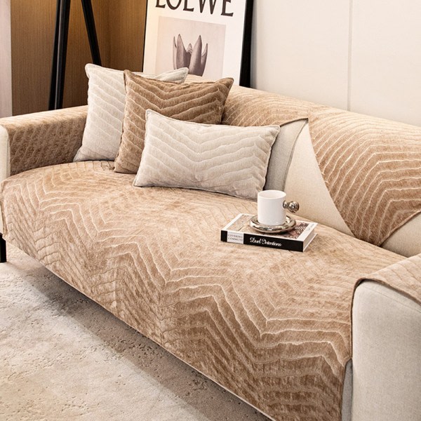 Sofföverdrag IC Enkelt, Modernt & Halkfritt - 4 Säsonger Universal Karamell 70*70cm
