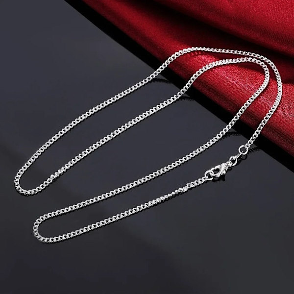 925 Sterling Sølv 40-75CM LANG 2mm Bredde Sidekæde Halskæde til Kvinder Mænd Mode Bryllup Charm Smykker 45ccm