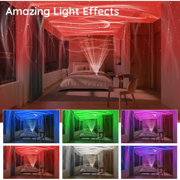 IC Lights Aurora Projektor för sovrum, lekrumsinredning, svart