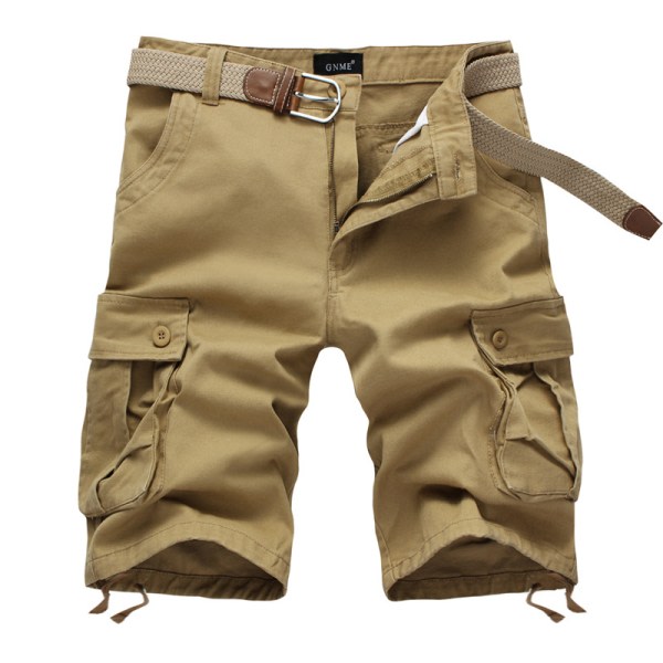 IC Herr Bomulls-Twill Cargo Shorts Klassisk Avslappet Passform Korte Bukser med Flere Lommer Casual Militær Utendørs Løse Shorts