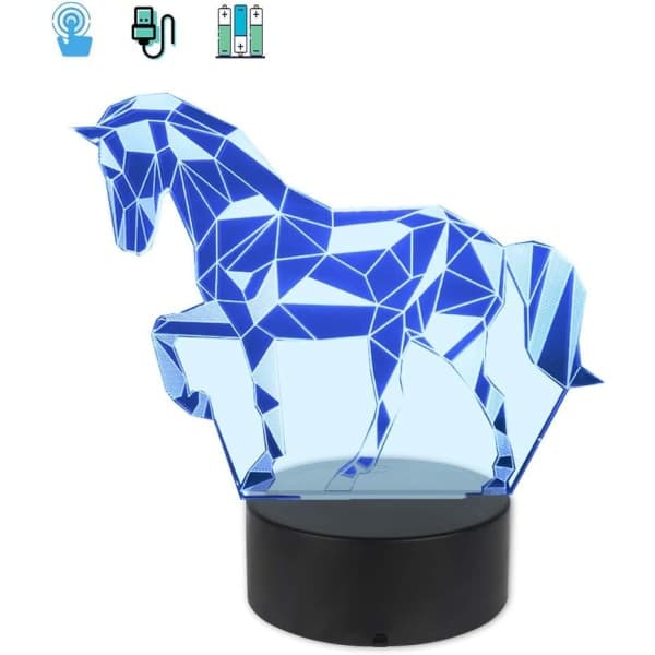 IC 3D Illuusio Yövalo LED Hevosvalo Lapsille Lapsille