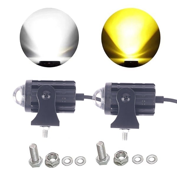 IC 1/2ST Dobbelt Farvet Motorcykel LED Forlygte Offroad Bil Båd Sort Enkelt