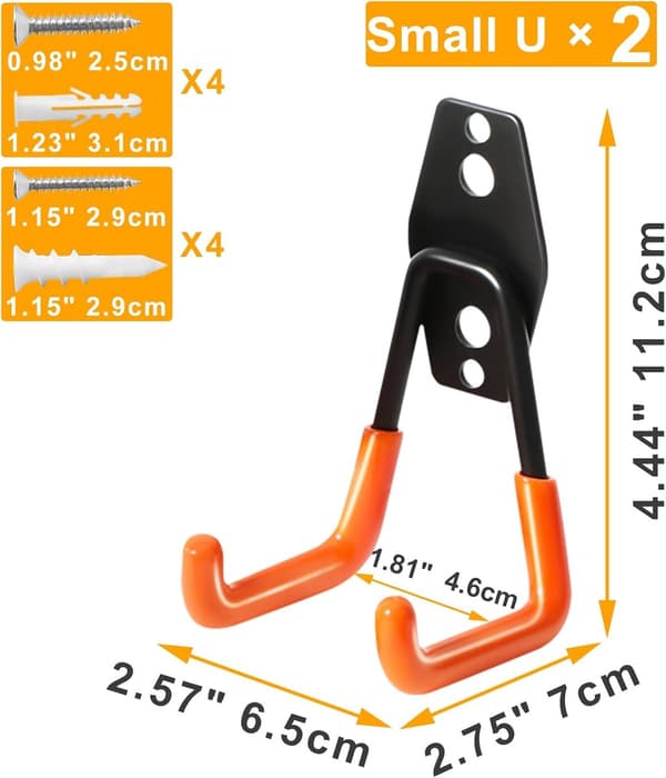 2-pack - Heavy Duty - Wall Mountable - Tool Organizer - Metal Hooks - Universal Hooks - Suitable - Ladders