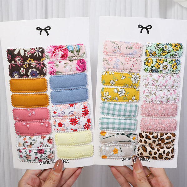IC 6ST Creative Small Fresh Printed Tyg Bangs Clip Summer e Fl A6