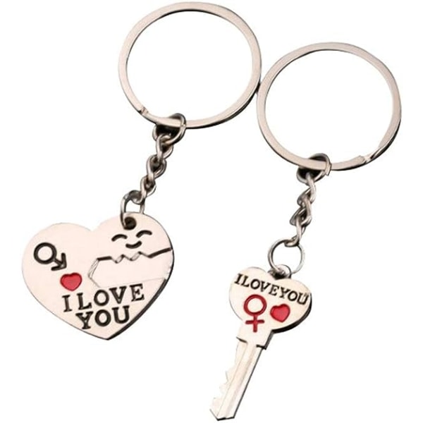 nyckelring Ett par hjärta flickvän och pojkvän nyckelringar Jag älskar dig hennes vän - en present till man och hustru IC