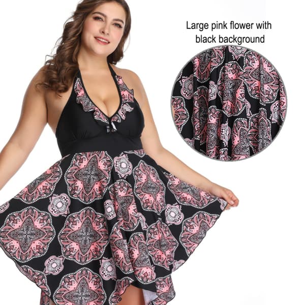 IC 2-delt plus size tankini badedrakt - svart