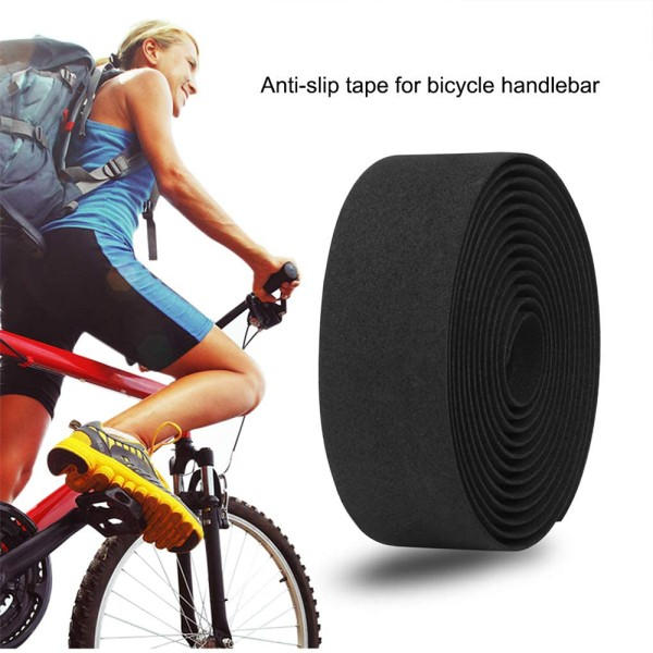 IC Cykelstyreband med ändpluggar och Solid Black