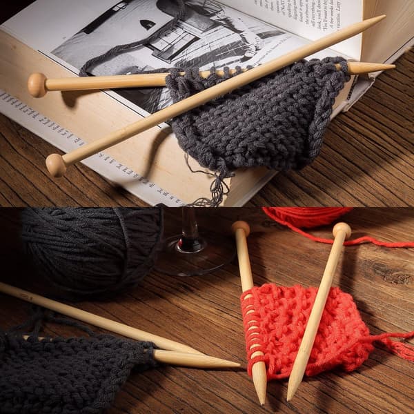 36 Pieces - 18 Different Sizes - 25 cm - 2 to 10 mm Thickness - Knitting Needles - Bamboo - Ergonomic Needle - A Must-Have