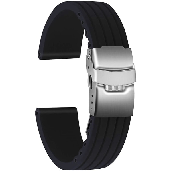 IC-klockarmband i silikon med viklås i rostfritt stål, unisex