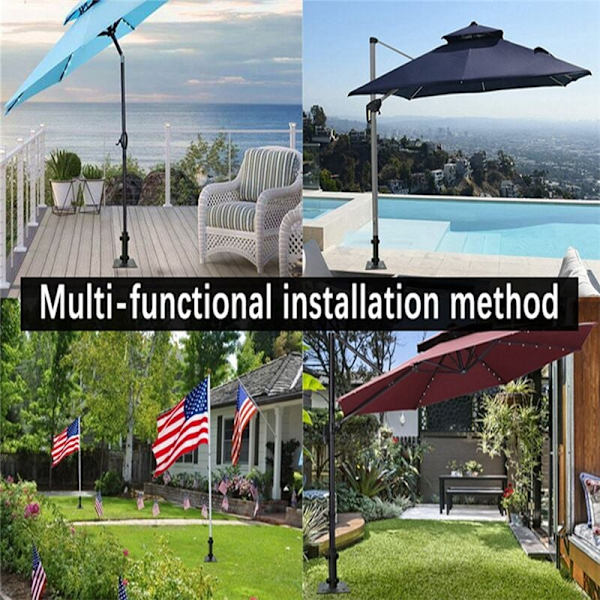 Multifunktionel metal paraplyholder til terrasse/have/veranda, robust bærbar base