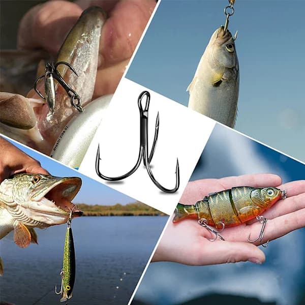 100 pcs Fishing Hook Sharp Treble Hooks Size 3/0 2/0 1/0 2 4 6 8 10 12 14 Tackle 4# 4#