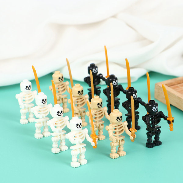 IC Set med 10 st Skull go figurer Byggklossar Leksaker svart
