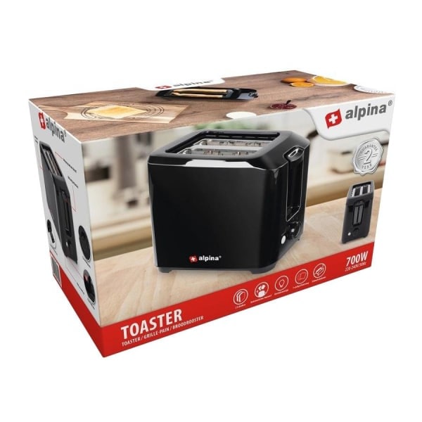 IC Paahdin, 2 Leivänsiivua - 700 W - Musta Musta