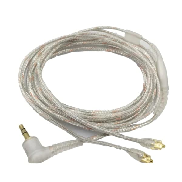 Ny 1,6 m mikrofonkabel till Shure SE215 hörlursbyte Silver