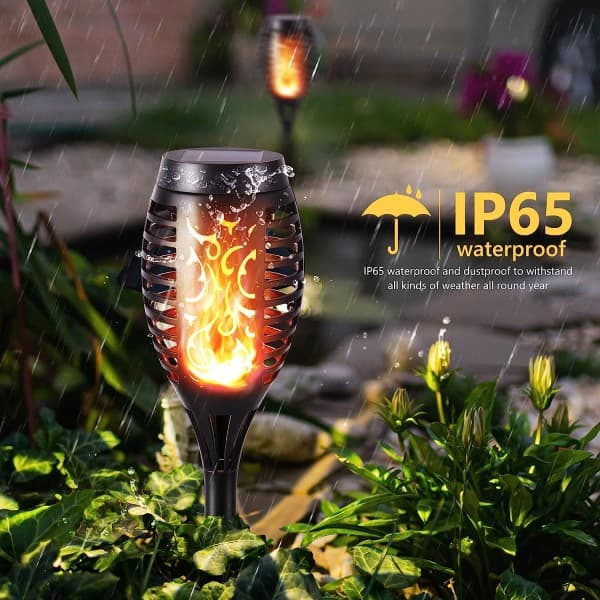 IC Utomhus Solar Flame Lys - 6-pakning Vanntett Solar Fakkel Lys