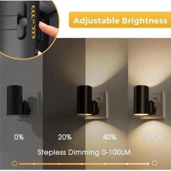 Plug-in Dimmable Night Light Dusk Sensor for Children's Room Stairs Hallway