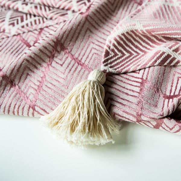 IC Rektangulär lyxig lätt bomullslinne fransad bordsduk cover Kaffeservett dekorationsremsa (rosa, 60x60cm) rosa 60*60