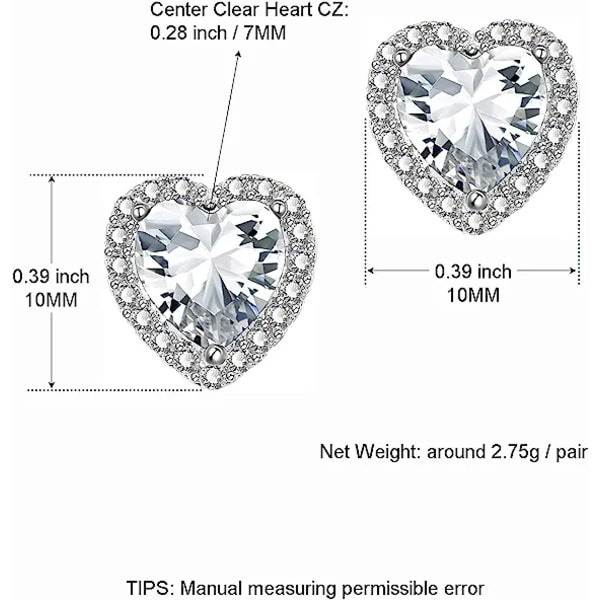 IC Kubisk Zirkonia Örhängen Stift, CZ Örhängen Vitguld 10MM