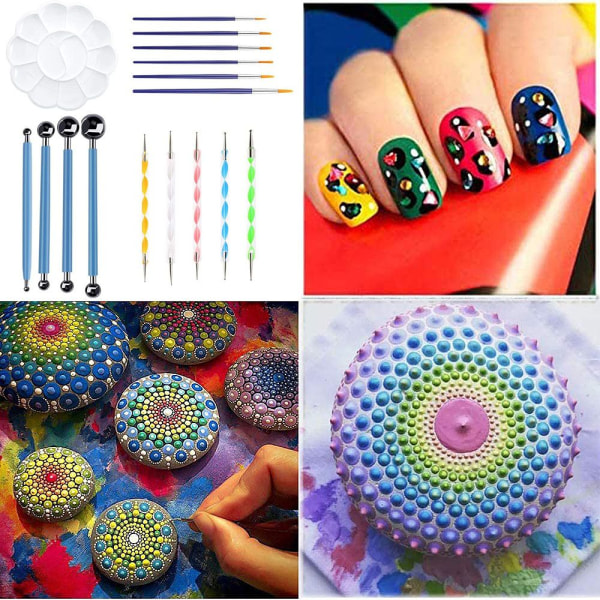 16 stk/sett Mandala Dotting Tool Maleri Rock Art Pen