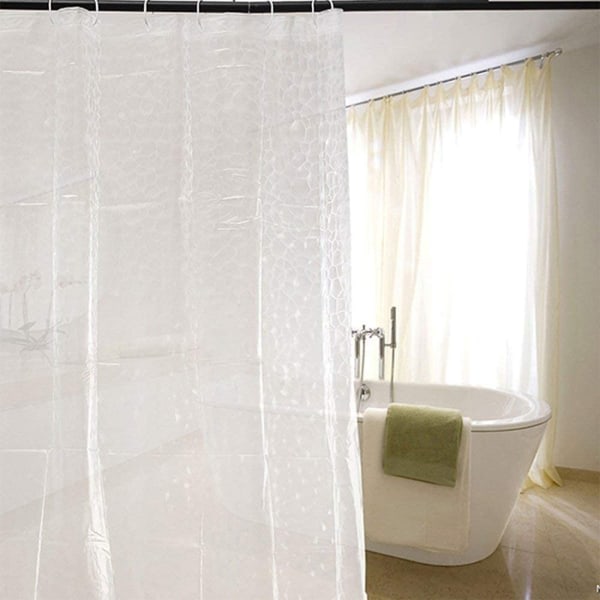 IC Transparent tyk badeforhæng Badeværelsesgardin, 80 x 180cm