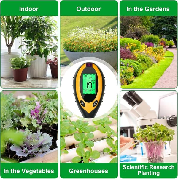 Meter - 4 - 1 - Soil Meter - Easy - Soil Moisture Meter - Gardening - Moisture Meter - Indoor - Outdoor Plants