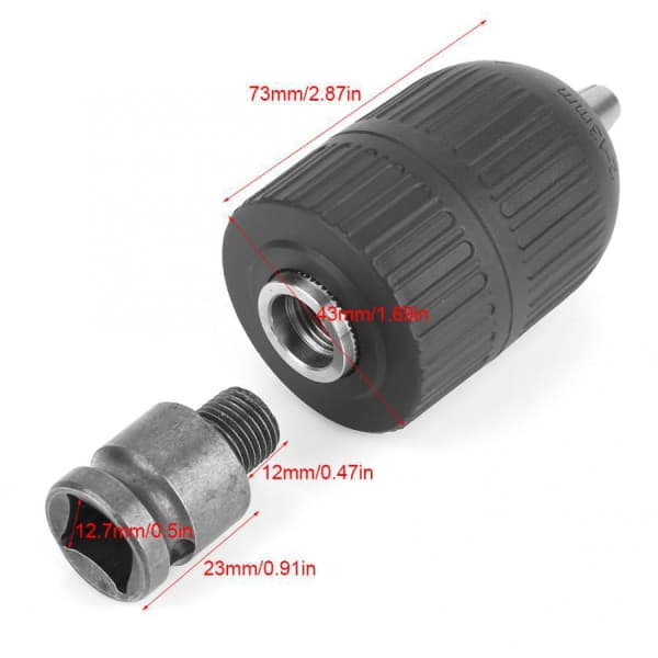IC 2-13 mm nyckellös borrchuck 1/2\"-20unf med 1/2 chuckadapter