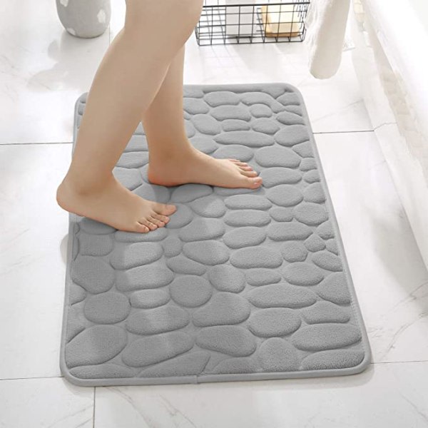 IC Memory Foam Bademåtte Skridsikker Bademåtte Grå