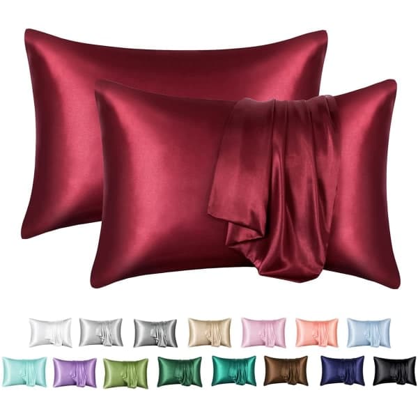 Satin Örngott 2-pack (utan fyllning) vinröd 50X66cm