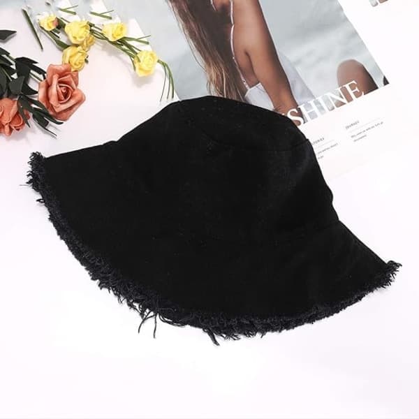 IC Solhatt för Kvinnor Sommar Casual Bred Brätte Bomulls Bucket Hat Strand Semester Resetillbehör