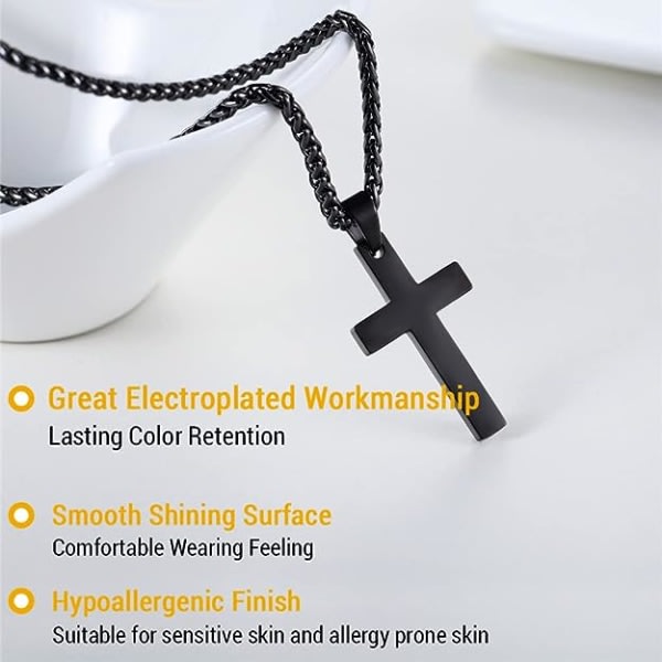 IC Men Cross Pendant Halsband med kjede