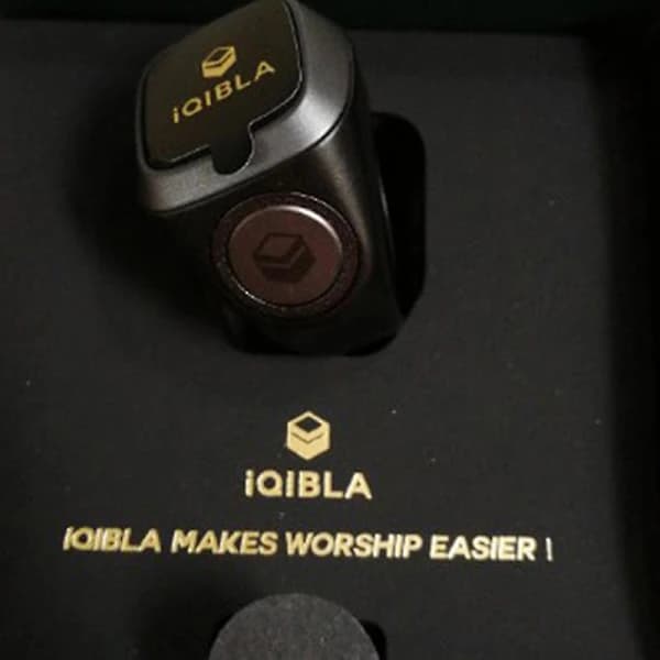 Smart Tasbih Tællerring Til Muslimer Zikr Digital Tasbeeh 5 Bøn Tid Påmindelse Bluetooth Sort Black